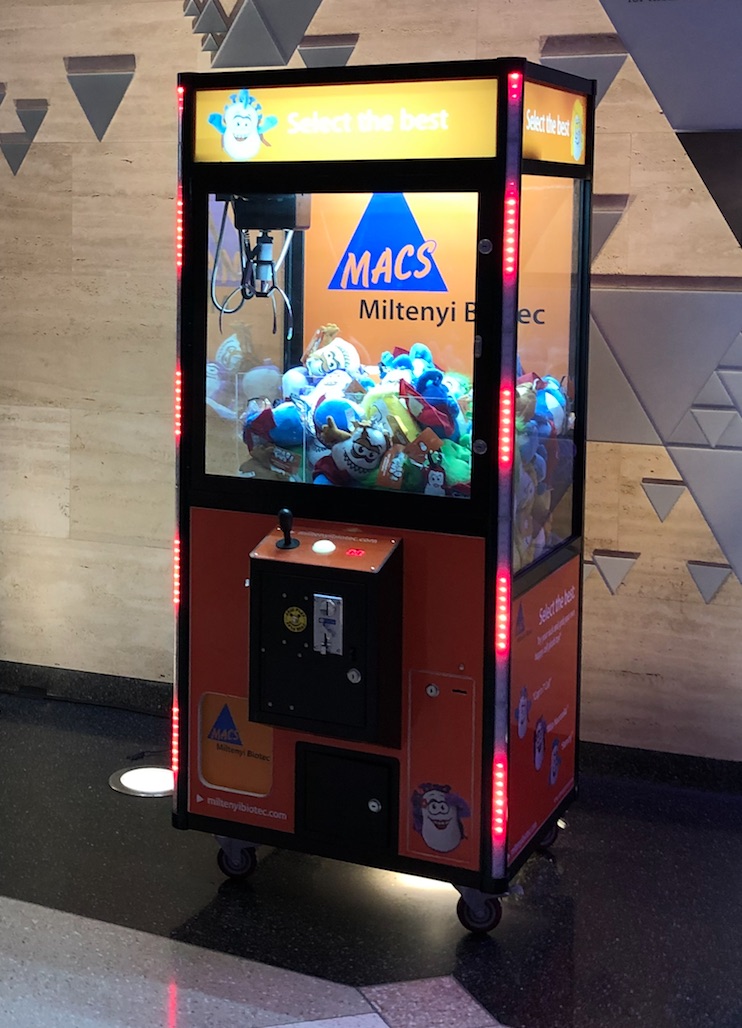 Claw machine game branded for the customer event